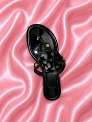TB Patent Black Sandal